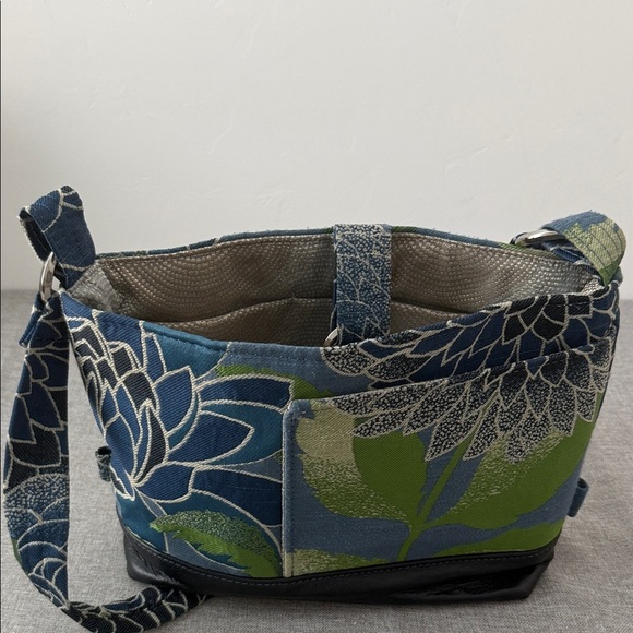 Sacamain Floral Blue and Green Women's Bag - Picture 5 of 9
